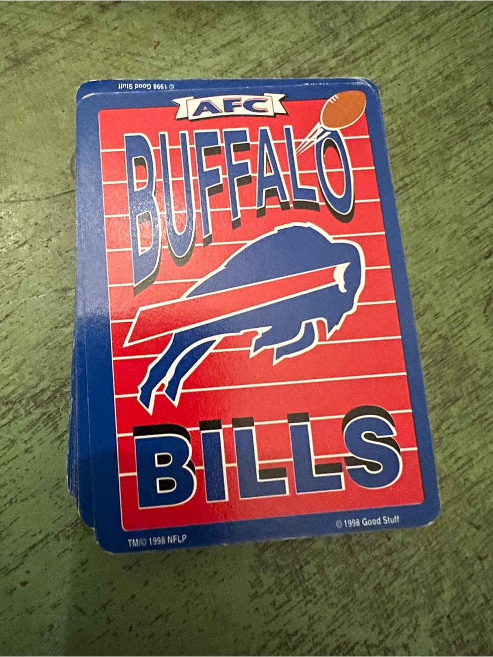 Vintage 1998 Buffalo Bills AFC Playing Cards - Blue and Red pre-owned no box